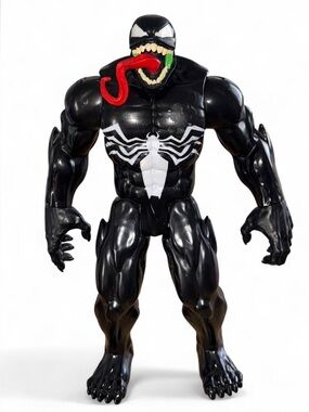12in Venom Action Figure - Black & White with Red Tongue